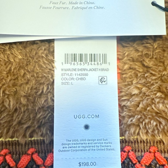 UGG Tan and Orange Fleece Jacket - Picture 3 of 3